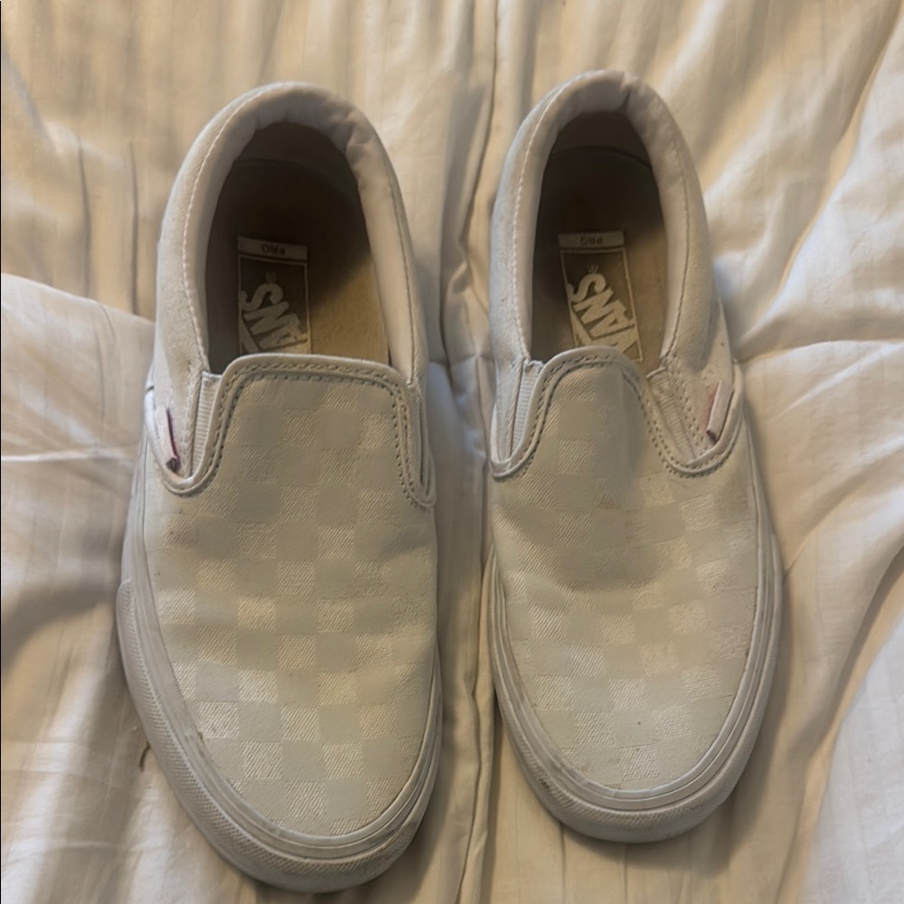 Vans Men's White Slip-On Shoes
